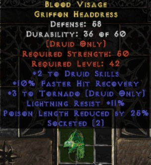 Blood Visage Griffon Headdress - Europe Non-Ladder