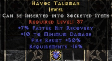 Havoc Talisman Jewel - West Non-Ladder