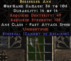 Unidentified Rare Berserker Axe - Europe Non-Ladder