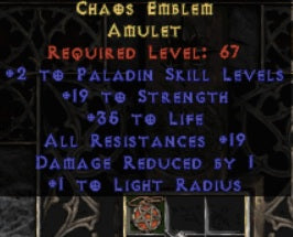 Chaos Emblem Amulet - Europe Non-Ladder